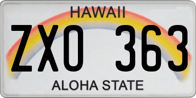 HI license plate ZXO363