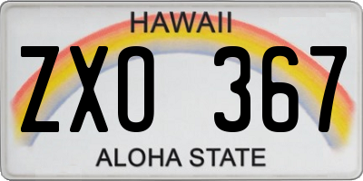 HI license plate ZXO367