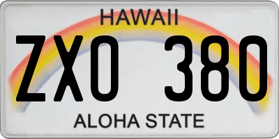 HI license plate ZXO380