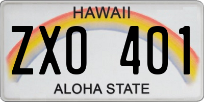 HI license plate ZXO401