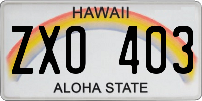 HI license plate ZXO403