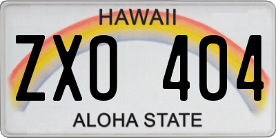 HI license plate ZXO404