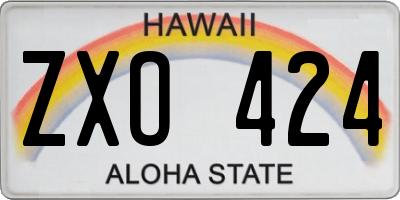HI license plate ZXO424