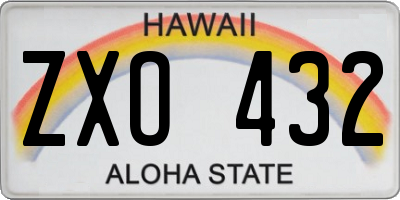 HI license plate ZXO432