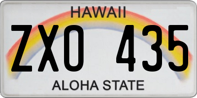 HI license plate ZXO435