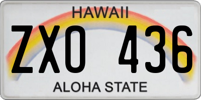 HI license plate ZXO436