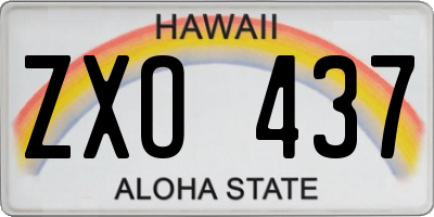 HI license plate ZXO437