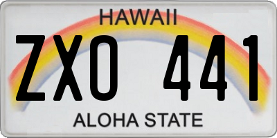 HI license plate ZXO441