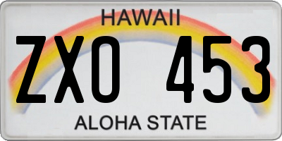 HI license plate ZXO453