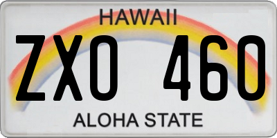 HI license plate ZXO460