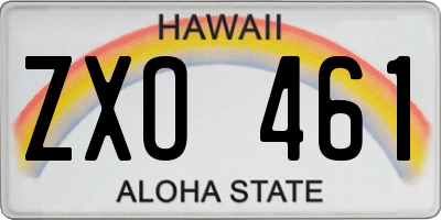 HI license plate ZXO461