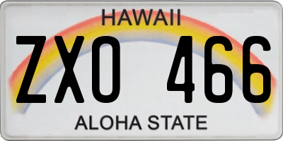 HI license plate ZXO466