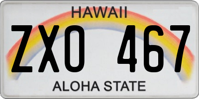 HI license plate ZXO467