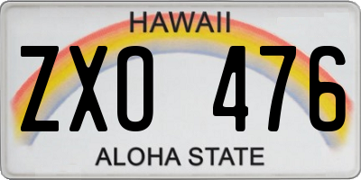 HI license plate ZXO476