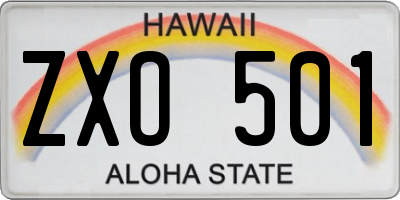 HI license plate ZXO501
