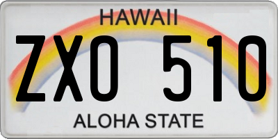 HI license plate ZXO510