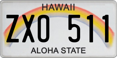 HI license plate ZXO511