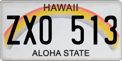 HI license plate ZXO513