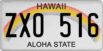 HI license plate ZXO516