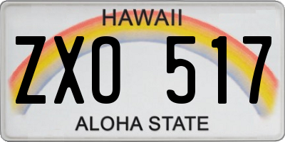 HI license plate ZXO517