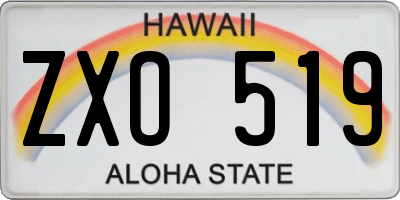 HI license plate ZXO519