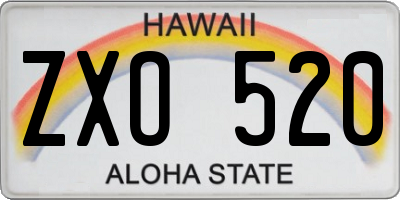 HI license plate ZXO520