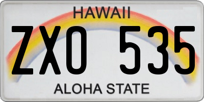 HI license plate ZXO535