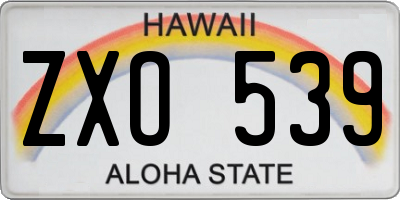 HI license plate ZXO539