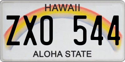 HI license plate ZXO544