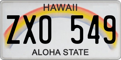 HI license plate ZXO549