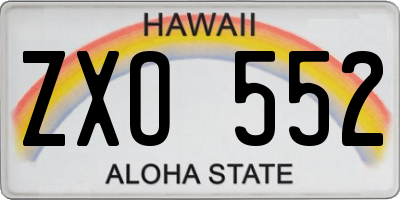 HI license plate ZXO552