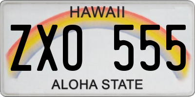 HI license plate ZXO555