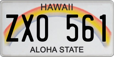 HI license plate ZXO561
