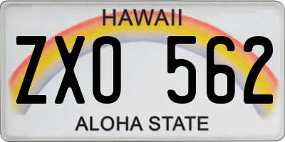HI license plate ZXO562