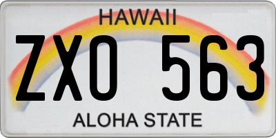 HI license plate ZXO563