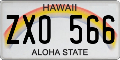 HI license plate ZXO566