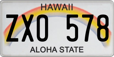 HI license plate ZXO578