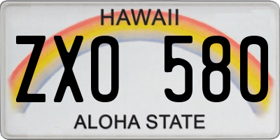 HI license plate ZXO580