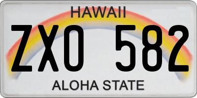HI license plate ZXO582
