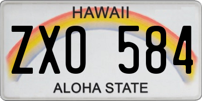 HI license plate ZXO584
