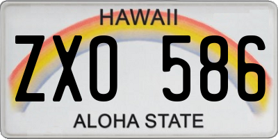 HI license plate ZXO586