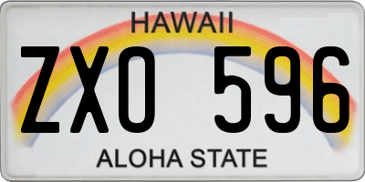 HI license plate ZXO596
