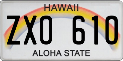 HI license plate ZXO610