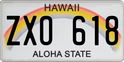 HI license plate ZXO618