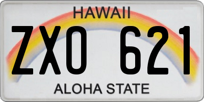 HI license plate ZXO621