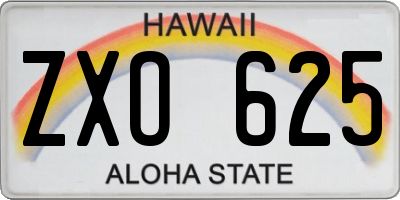 HI license plate ZXO625