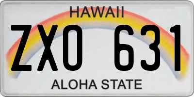 HI license plate ZXO631
