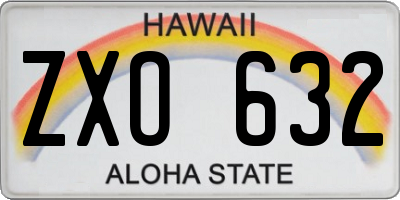 HI license plate ZXO632