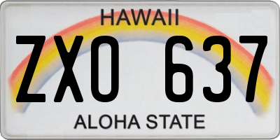 HI license plate ZXO637