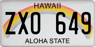 HI license plate ZXO649